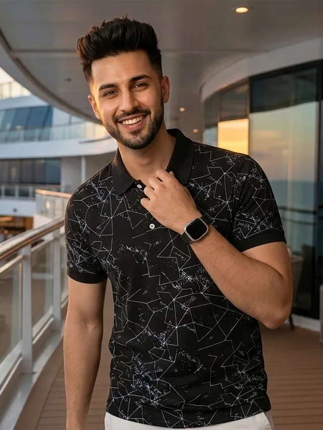 Polo T-shirt for Men (Black, L)