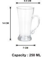 Afast 250 ml Tumbler Pilsner Glass Beer Mug With Handle Set Of 2