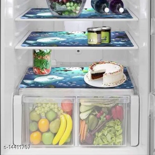 Waterproof Fridge Mats (Multicolor, Pack of 3)