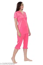 Satin Nightsuit Set for Women 