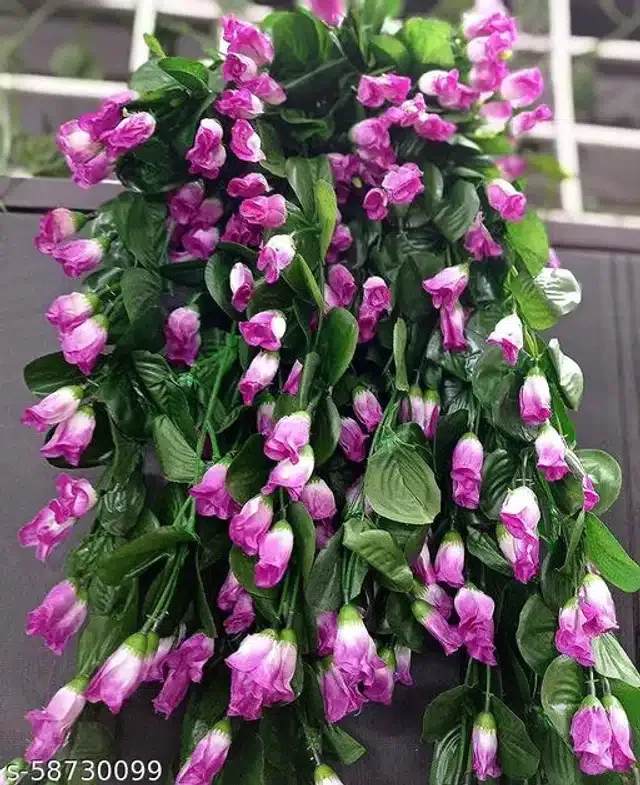 Polyester Artificial Hanging Flower Garlands (Purple & Green)