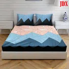 Cotton Elastic Fitted Double Bedsheet with 2 Pillow Covers (Multicolor, 78x72 inches)