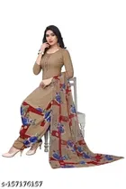 Crepe Floral Print Unstitched Suits Fabric for Women 