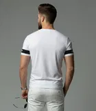 Polyester Printed T-shirt for Men, White 
