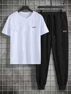 Full length track suit for men (White, M)