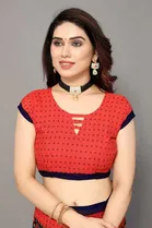 Casual Georgette Women Printed Saree With Unstitched Blouse 