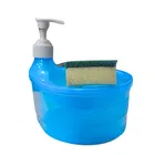 Plastic Double Layer 2 in 1 Soap Pump Liquid Soap Dispenser (Blue)