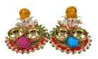 Metal Decoretive Pooja Thali, Multicolour Pack of 2