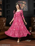 Viscose Rayon Kurti for Women, Pink 