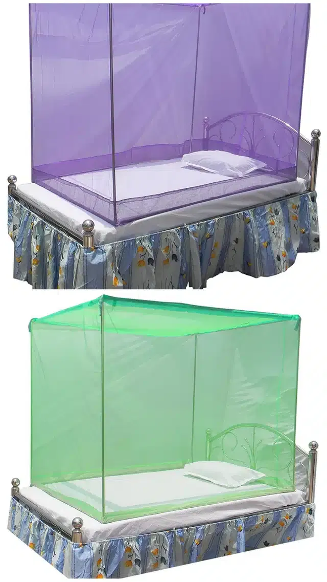 Single Bed Mosquito Net (Pack of 2) (Multicolor, 6x3 feet)