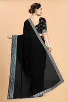 Vichitra Embroidery Saree for Women 