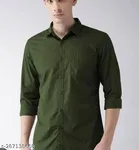 Polycotton Solid Shirt for Men, Green 