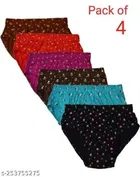 Cotton Briefs For Women (Multicolor, S) (Pack Of 4)