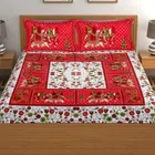 Sanganeri Jaipuri Traditional Printed Double Bed Sheet with 2 Pillow Covers 