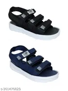 Floaters for Men, Pack of 2 (Black & Navy Blue, 8)