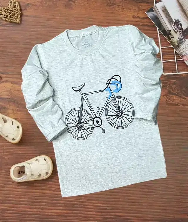 Cotton Printed T-shirt for Kids (Grey, 2-3 Years)
