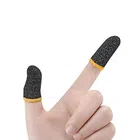 Microfiber Anti-Slip Mobile Gaming Finger Sleeves (Black & Yellow, Set of 1)