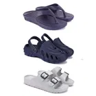 Combo of Sliders with Clogs & Slipper for Men (Multicolor, 6) (Set of 3)