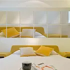 Acrylic Square Shaped Wall Mirror Stickers 