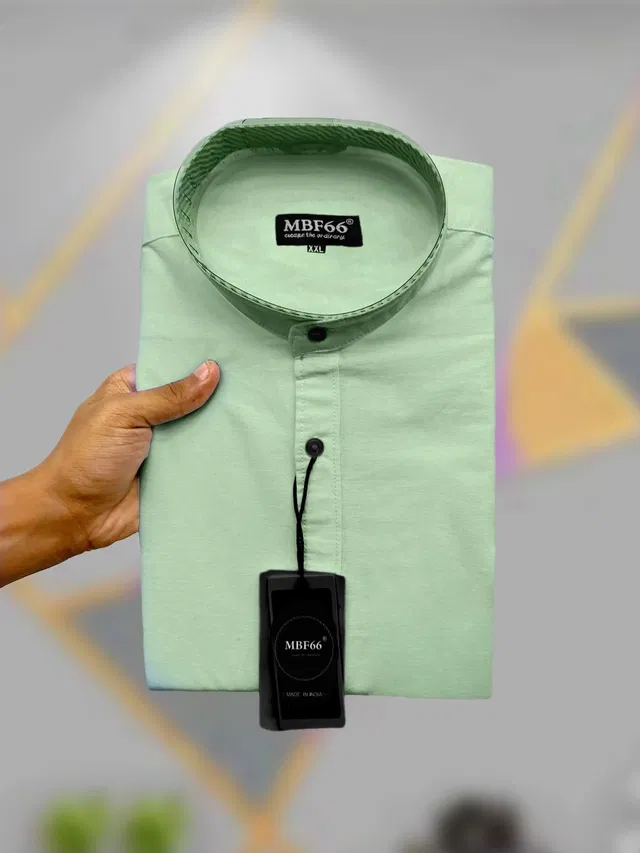 Full Sleeves Solid Shirt for Men (Mint Green, S)