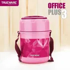 ट्रूवेयर ऑफिस प्लस 3 BPA फ्री प्लास्टिक लंच बॉक्स विथ 3 स्टेनलेस स्टील कंटेनर्स 300 ml x 2, 200 ml x 1