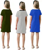 Graphic Print Shift Dress for Girls, Pack of 3 