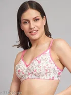 Cotton Blend Printed Padded Bra for Women 