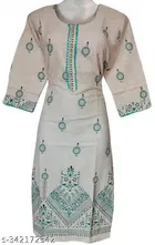 Cotton Blend Printed Kurti for Women 