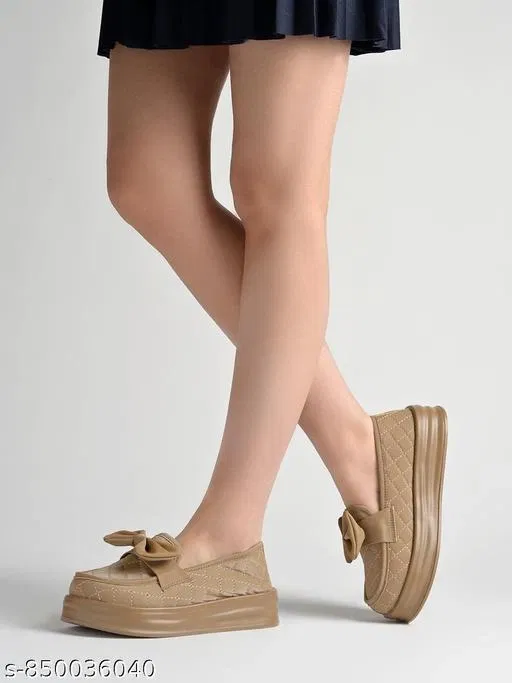 Shoetopia Loafers (Beige, IND-5)