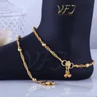 Brass Gold Plated Anklet Set 