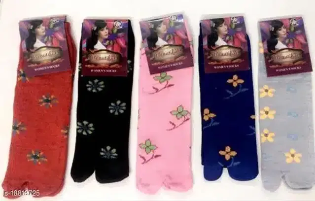 Cotton Socks for Women (Multicolor, Pack of 5)