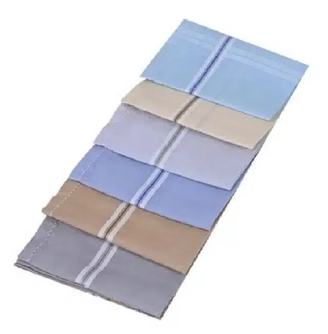 Cotton Blend Handkerchiefs for Men (Pack of 6) (Multicolor, 18x18 cm)