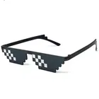 Thug Life Pixelated Meme Sunglass for Men & Women (Black)