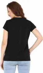 Half Sleeves Printed Round T-Shirt for Women 
