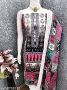 Embroidered Synthetic Crepe Punjabi/All Over Suits 