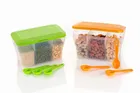 Plastic 3 In 1 Masala Box with 3 Spoons 