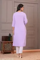 Cotton Chikankari Kurti for Women, Lavender 