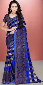 Georgette Printed Saree for Women 
