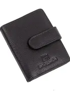 Leather Card Holder Wallet for Unisex (Black)