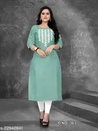 Chevron Embroidered Cotton Kurti for Women 