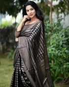 Kanjeevaram Silk Zari Woven Saree for Women 