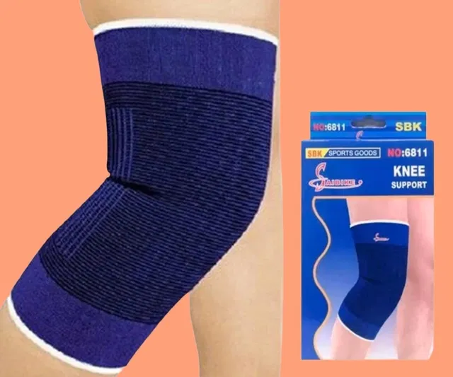 Polyester Solid Knee Sleeves for Women (Blue, Set of 1)