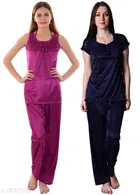 Satin Nightsuit Set for Women 
