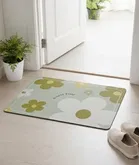 Sweey Time Floral Anti Skid Water Absorbing Shower Mat Non Slip Doormat for Bathroom [38x58 cm]