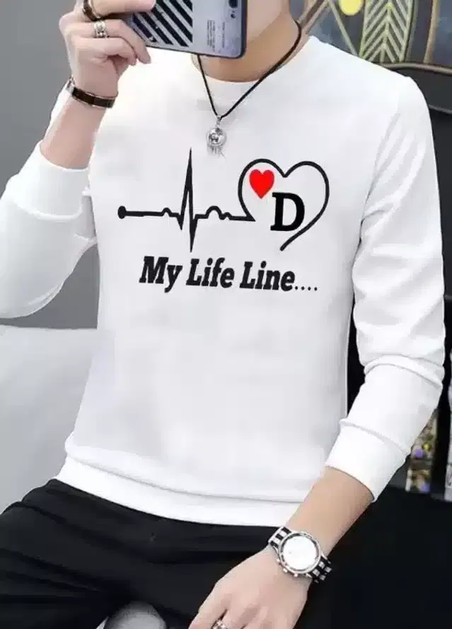 Long Sleeves T-Shirt for Men (White, S)