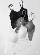 Cotton Solid Padded Bras for Women, Multicolour, Pack of 3 