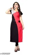 Women Colorblocked Colorblocked Crepe Kurti (M)