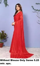 Georgette Striped Saree for Women 