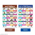 My Small Chart Alphabet, Numbers & Wild Animals – Set of 3 | Early Learning Educational Wall Charts for Kids | ABC Letters, 1–10 Numbers & Wild Animal Names | Preschool, Nursery & Kindergarten Learning Charts