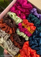 Rubber Band Scrunchies for Women, Pack of 12 